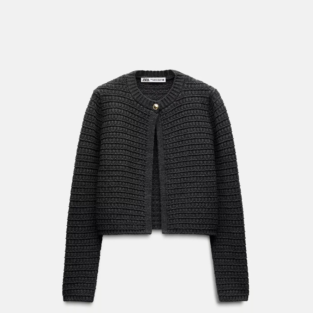 Zara Single Button Knit Cardigan